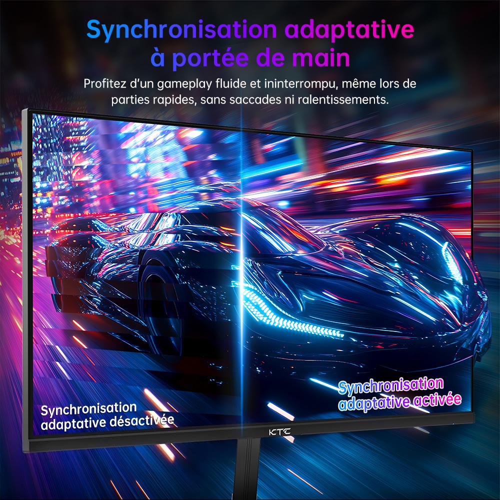 Moniteur de jeu KTC H24F8, écran IPS rapide 23,8 pouces 1920 x 1080 16:9, taux de rafraîchissement de 190 Hz, temps de réponse de 1 ms, HDR10, 135 % sRGB, synchronisation adaptative, synchronisation d'action dynamique, assistance au jeu, faible lumière bleue et sans scintillement