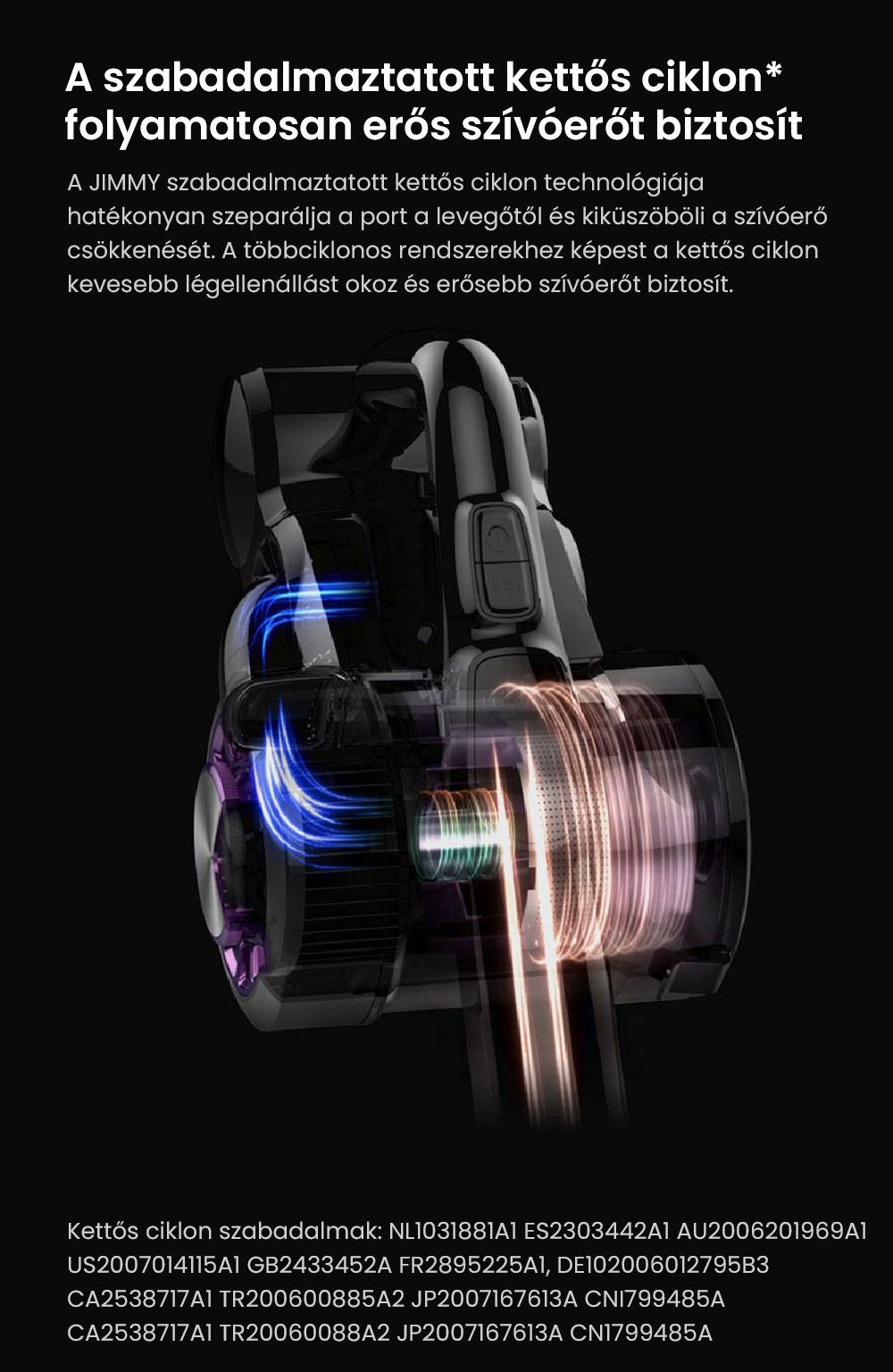 JIMMY JV85 Pro akkus kézi porszívó 200 AW erős szívóerővel, 550 W-os digitális kefe nélküli motorral, 70 perces üzemidővel, ultra alacsony zajszinttel padlók és bútorok tisztításához a Xiaomitól