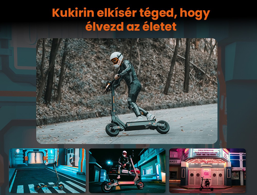 KuKirin G4 Elektromos Roller, 2*1000W-os Motor, 60V 20Ah Akkumulátor, 11 colos Gumiabroncsok, 70km/h Max. Sebesség, 75km Hatótávolság, Első és Hátsó Tárcsafékek, Négykaros Lengéscsillapító