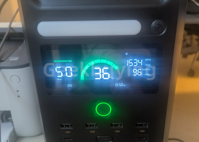 Ampace Andes 1500 Hordozható Erőmű, 1462 Wh LiFePO4, 2400 W (Lökéshullám 3600 W) SiCPrim napelemes generátor, Teljes feltöltés 55 perc alatt, 4xAC, 4xUSB-A, 2xUSB-C, 2x5521, 1xAutós Aljzat, 6000 Ciklus, -20℃~45℃, APP Vezérlés, Kültéri Kempingezéshez, Lakókocsikhoz, Otthoni Mentéshez