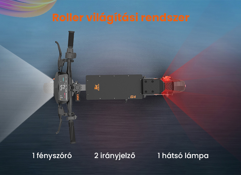 KuKirin G4 Elektromos Roller, 2*1000W-os Motor, 60V 20Ah Akkumulátor, 11 colos Gumiabroncsok, 70km/h Max. Sebesség, 75km Hatótávolság, Első és Hátsó Tárcsafékek, Négykaros Lengéscsillapító