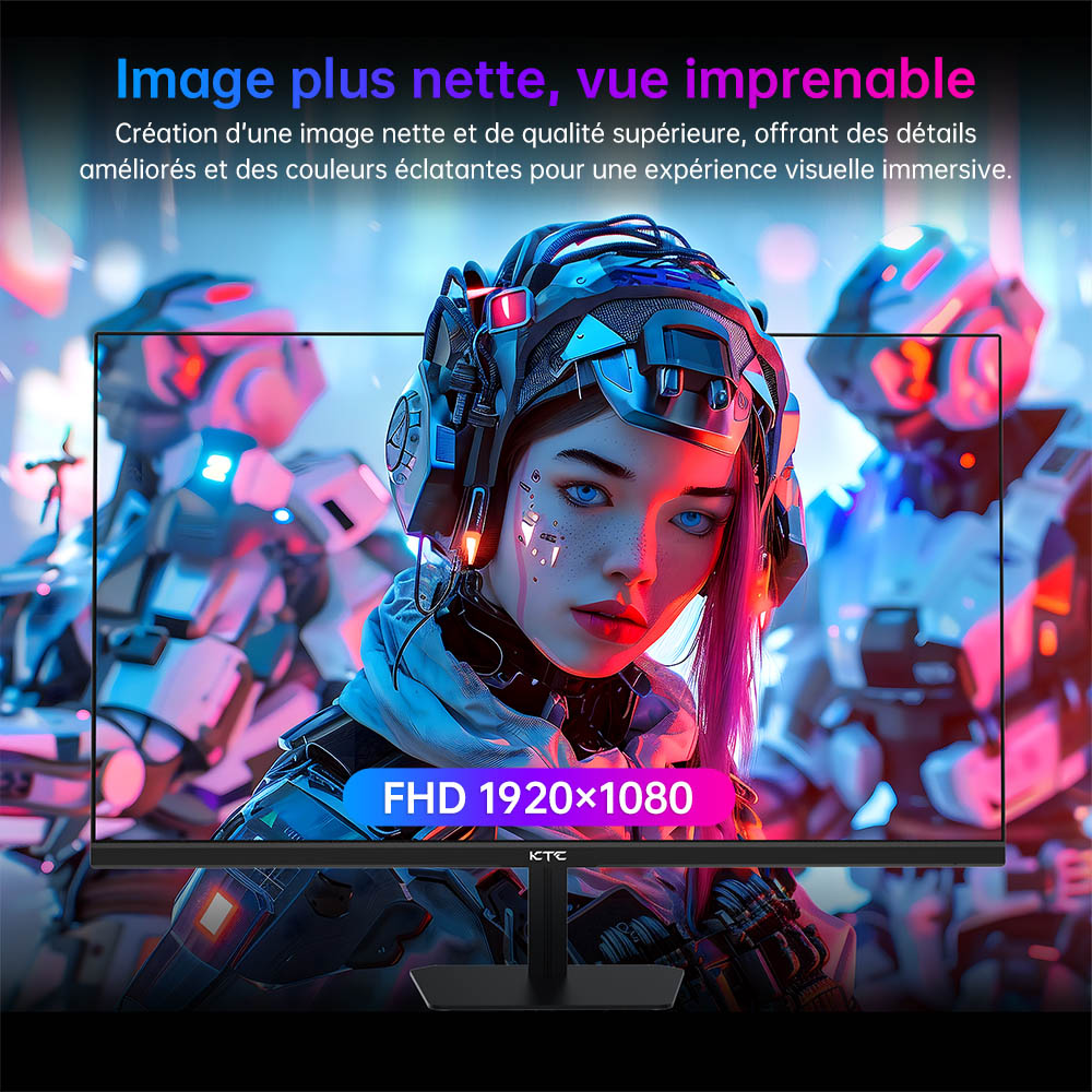 Moniteur de jeu KTC H24F8, écran IPS rapide 23,8 pouces 1920 x 1080 16:9, taux de rafraîchissement de 190 Hz, temps de réponse de 1 ms, HDR10, 135 % sRGB, synchronisation adaptative, synchronisation d'action dynamique, assistance au jeu, faible lumière bleue et sans scintillement
