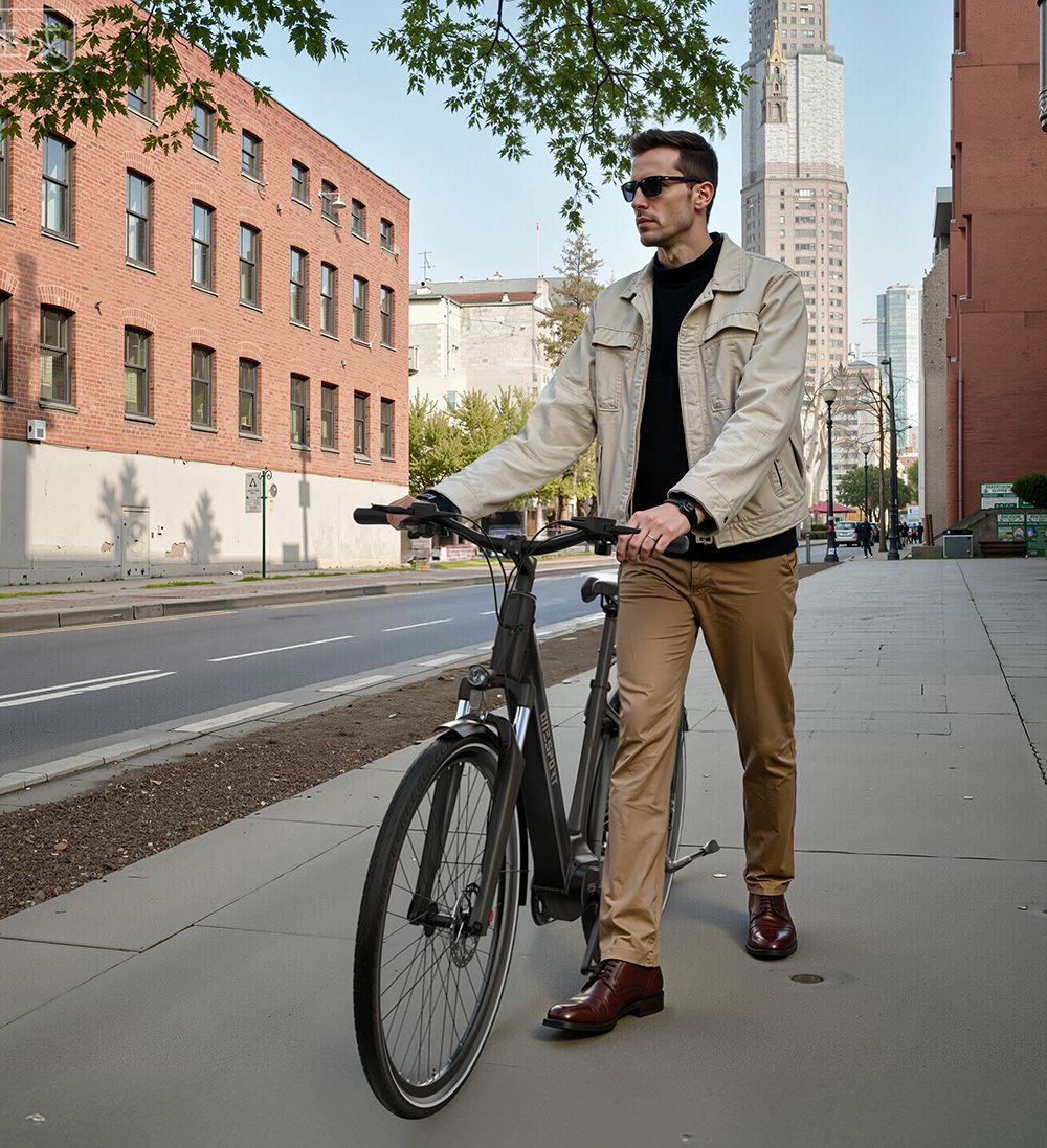 ONESPORT OT07 Electric Bike 250W BAFANG Mid Drive Motor 36V 14AH Battery 27.5 inch Tires 25km/h Max Speed, 110km Range, Shock Absorbing Fork, Hydraulic Disc Brakes, SHIMANO 7-Speed - Black