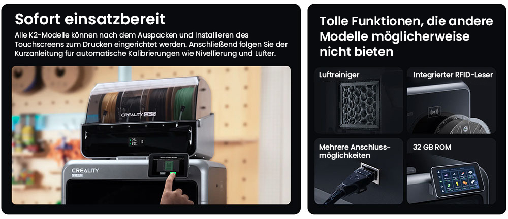 Creality K2 Pro Combo 3D-Drucker, CFS-System, 300*300*300mm