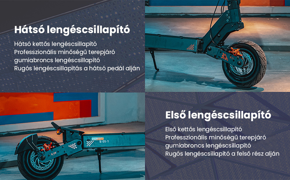 KuKirin G4 Elektromos Roller, 2*1000W-os Motor, 60V 20Ah Akkumulátor, 11 colos Gumiabroncsok, 70km/h Max. Sebesség, 75km Hatótávolság, Első és Hátsó Tárcsafékek, Négykaros Lengéscsillapító