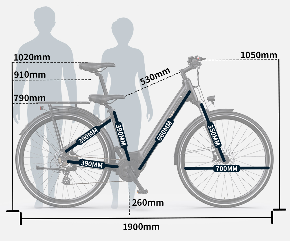 ONESPORT OT07 Electric Bike 250W BAFANG Mid Drive Motor 36V 14AH Battery 27.5 inch Tires 25km/h Max Speed, 110km Range, Shock Absorbing Fork, Hydraulic Disc Brakes, SHIMANO 7-Speed - Black