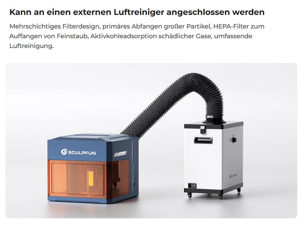 SCULPFUN iCube Ultra Dual 12W + 1.2W Lasergravierer – Zwei Laserquellen für Holz & Metall, Klasse 1 Sicherheitsdesign, 10000 mm/min Präzisionsgravur