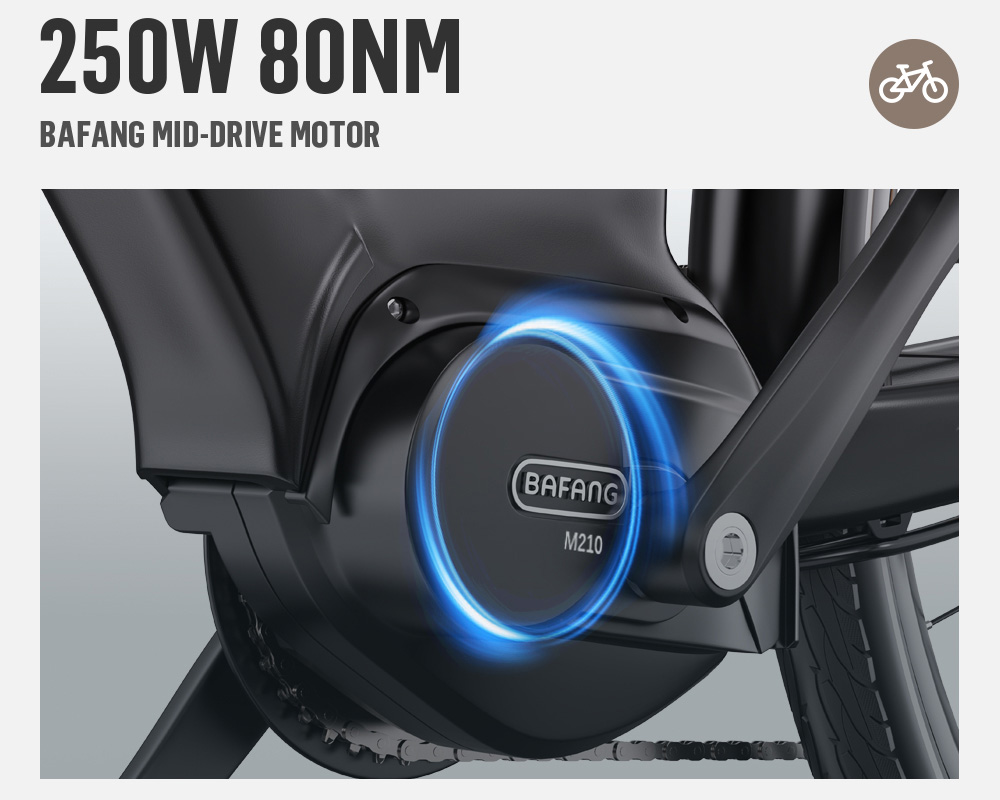 ONESPORT OT07 Vélo électrique, 250 W BAFANG Moteur à entraînement central, Batterie 36 V 14 Ah, Pneus 27,5 pouces, Vitesse maximale 25 km/h, Autonomie 110 km, Fourche amortissante, Freins à disque hydrauliques, SHIMANO 7 vitesses - Noir