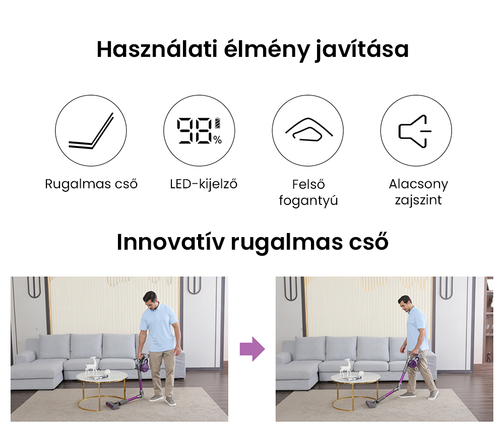 JIMMY JV85 Pro akkus kézi porszívó 200 AW erős szívóerővel, 550 W-os digitális kefe nélküli motorral, 70 perces üzemidővel, ultra alacsony zajszinttel padlók és bútorok tisztításához a Xiaomitól