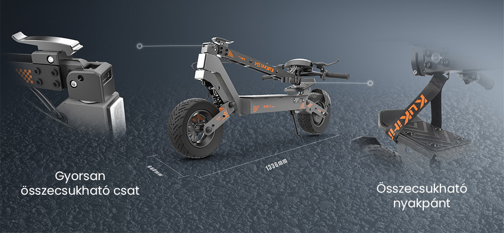 KuKirin G4 Elektromos Roller, 2*1000W-os Motor, 60V 20Ah Akkumulátor, 11 colos Gumiabroncsok, 70km/h Max. Sebesség, 75km Hatótávolság, Első és Hátsó Tárcsafékek, Négykaros Lengéscsillapító