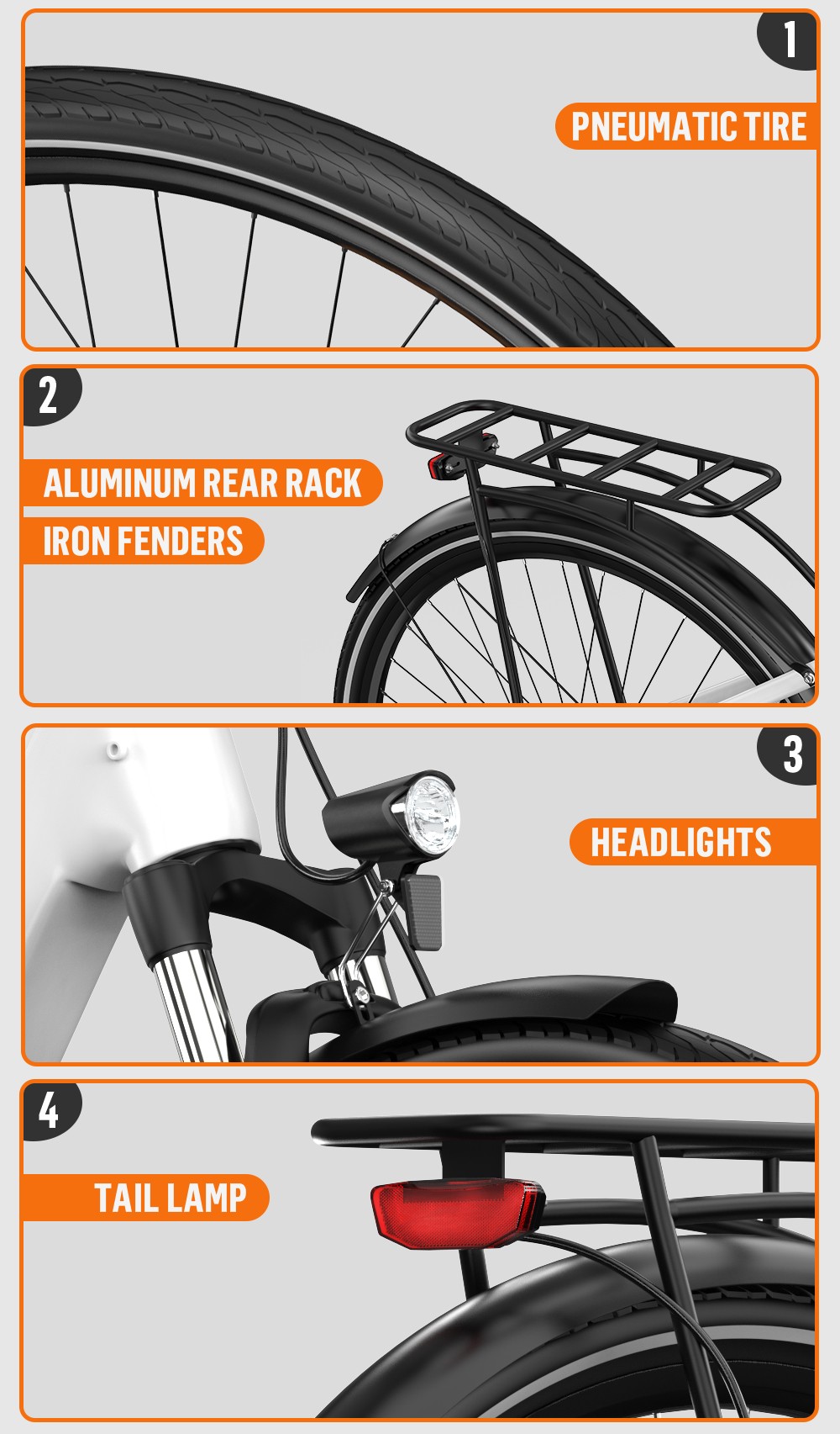 ONESPORT OT07 Electric Bike 250W BAFANG Mid Drive Motor 36V 14AH Battery 27.5 inch Tires 25km/h Max Speed, 110km Range, Shock Absorbing Fork, Hydraulic Disc Brakes, SHIMANO 7-Speed - White