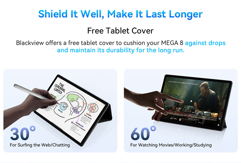 Tablette Blackview MEGA 8, écran IPS 13 pouces 90 Hz, processeur Unisoc Tiger T620 8 cœurs, RAM 12 Go + 24 Go, ROM 512 Go, Android 15, appareil photo 50 Mpx + 13 Mpx + 2 Mpx, batterie 11 000 mAh, charge rapide 18 W, Wi-Fi 5G, Bluetooth 5.0, GPS/Glonass/Beidou/Galileo