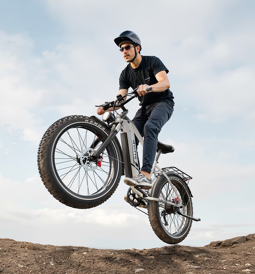 DUOTTS F26 Lite Electric Bike, 500W Motor, 48V 18Ah Battery, 26*4.0 inch Tires, 50km/h Max Speed, 90km Range, Hydraulic Disc Brake, Front Fork Hydraulic Suspension, Shimano 7-speed, APP Control - Black Red