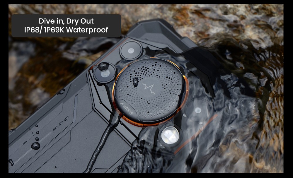 FOSSiBOT F110 Pro 5G Rugged Smartphone, 20GB RAM + 128GB ROM, 6.745-inch HD+ Display, 10000mAh Battery, 50MP AI Camera, NFC & Fingerprint & Face Unlock - Black