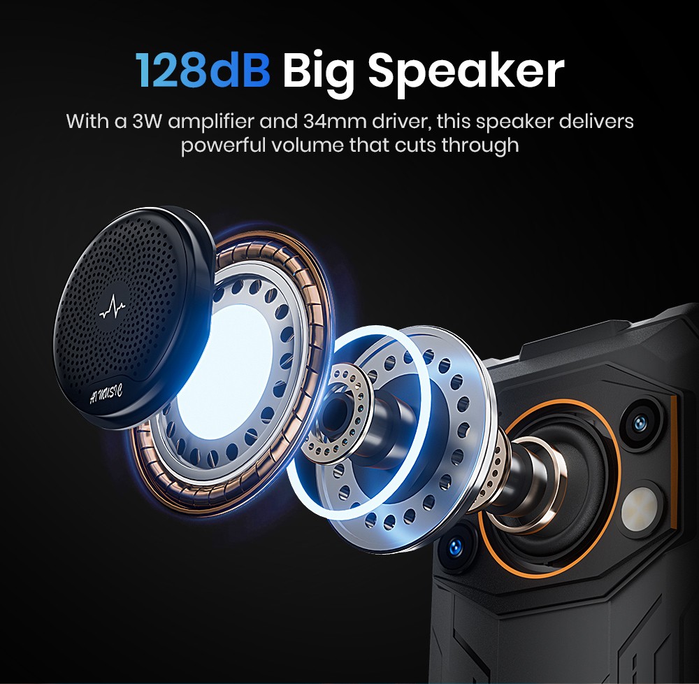 FOSSiBOT F110 Pro 5G Rugged Smartphone, 20GB RAM + 128GB ROM, 6.745-inch HD+ Display, 10000mAh Battery, 50MP AI Camera, NFC & Fingerprint & Face Unlock - Black