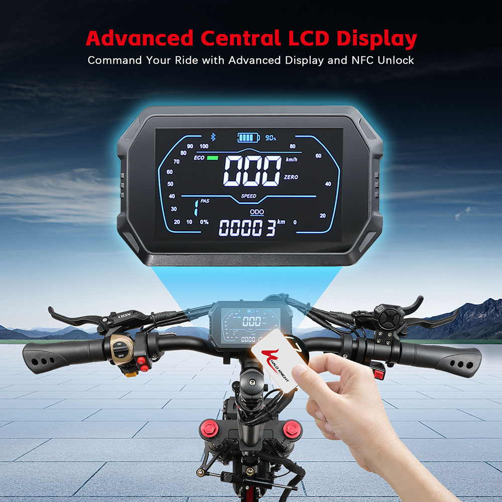 Trottinette électrique Halo Knight T107 Pro (version 2025), moteur 3000 W x 2, batterie 60 V 38,4 Ah, pneus 11 pouces, vitesse maximale 95 km/h, autonomie 80 km, doubles freins hydrauliques, suspension avant hydraulique et suspension arrière à ressorts