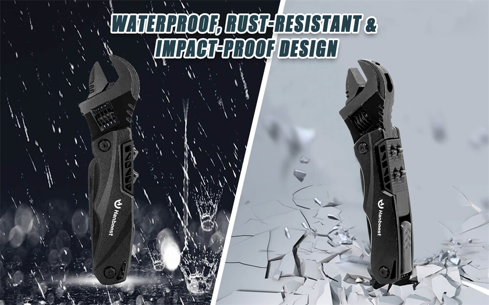 Hanboost M1 12 in 1 Multitool Wrench, Camping Gear, Multipurpose Pocket Size Gadget, with Screwdriver Cutting Saw Bottle Opener for Maintenance, Camping, DIY and Gift