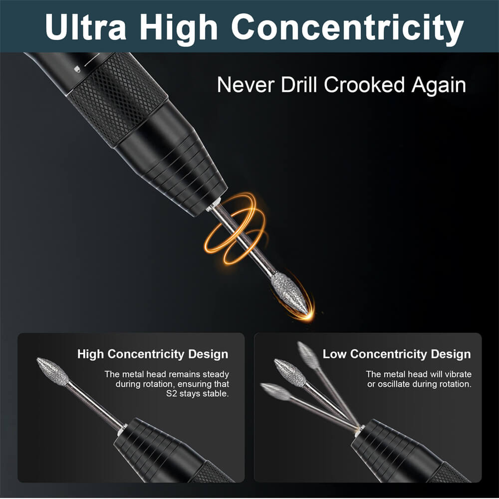 Hanboost S2 Electric Rotary Tool Kits with 54pcs Accessories, 6 Speed Adjustment, 30000RPM Motor, Low Noise, for Light DIY Projects and Precision Work