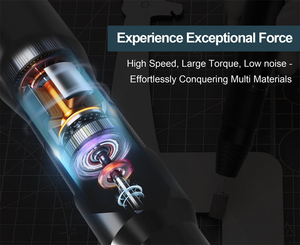 Hanboost S2 Electric Rotary Tool Kits with 54pcs Accessories, 6 Speed Adjustment, 30000RPM Motor, Low Noise, for Light DIY Projects and Precision Work