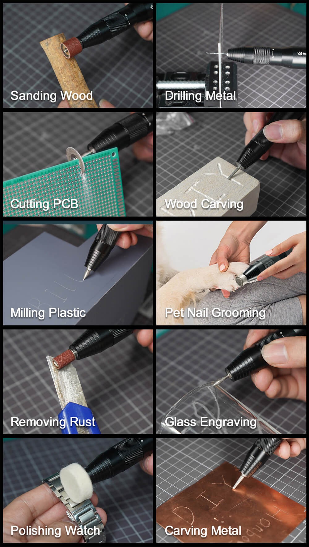 Hanboost S2 Electric Rotary Tool Kits with 54pcs Accessories, 6 Speed Adjustment, 30000RPM Motor, Low Noise, for Light DIY Projects and Precision Work