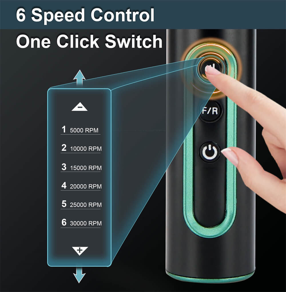 Hanboost S2 Electric Rotary Tool Kits with 54pcs Accessories, 6 Speed Adjustment, 30000RPM Motor, Low Noise, for Light DIY Projects and Precision Work