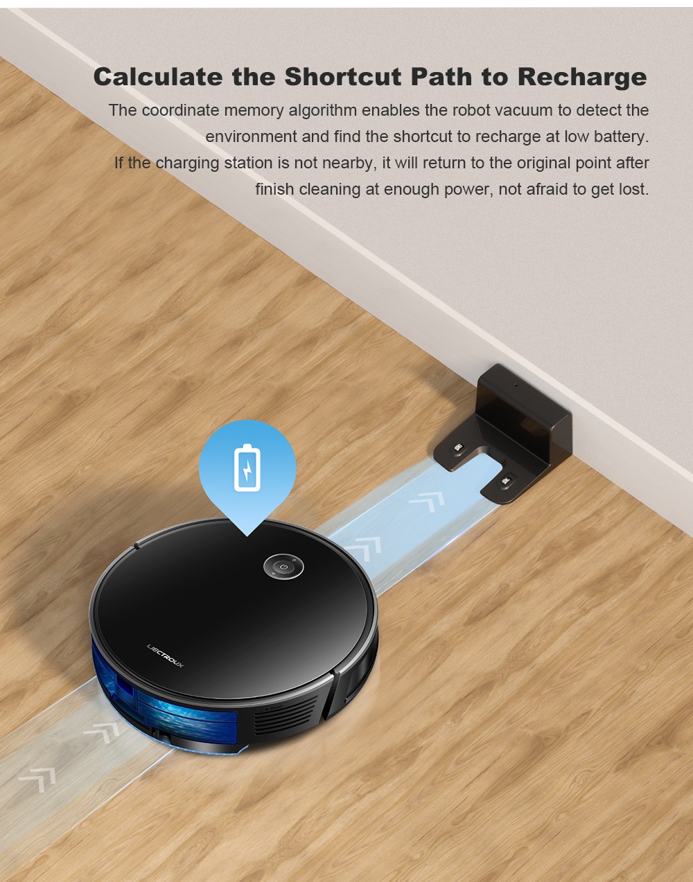 Liectroux C7 robotporszívó és felmosó kombináció, 6000Pa erős szívóerő, intelligens térképezés, WiFi alkalmazás és távirányító, szénkefe nélküli motor, Alexa és Google Asszisztens támogatással, ideális állatszőr/szőnyegek/kemény padlók tisztítására