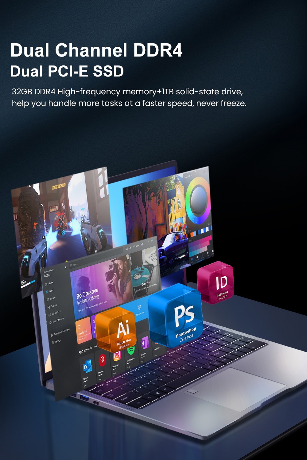 Ninkear N16 Pro Laptop, 16-inch 2.5K QHD+ 120Hz Display, Intel Core i9-13900HK 5.4GHz, 32GB DDR4 3200MHz RAM, 1TB PCIe SSD, Metal Body, Fingerprint Unlock, WiFi 6, Dual Type-C, Windows 11 Pro