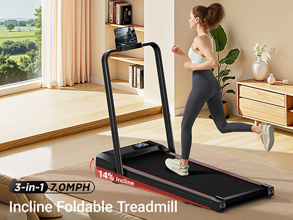 ROBORE CW1F Walking Pad with 9% Incline, 12KM/H, 2.5HP Brushless Motor, 136kg Capacity, Folding Under Desk Treadmill for Home and Office