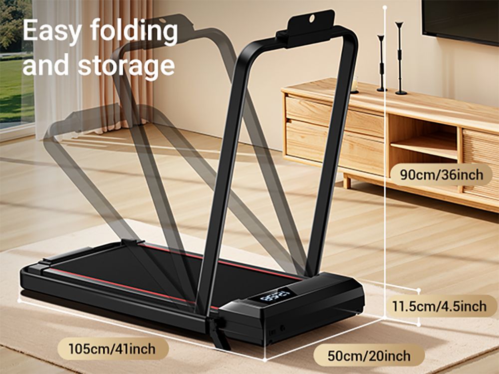 ROBORE CW1F Walking Pad with 9% Incline, 12KM/H, 2.5HP Brushless Motor, 136kg Capacity, Folding Under Desk Treadmill for Home and Office