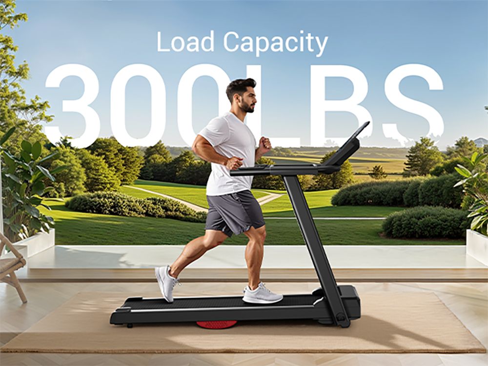 ROBORE P8 Foldable Treadmill 14KM/H, 12 Built-in Programs, with Heart Rate Sensor, Dual Cushion System, 136kg Weight Capacity