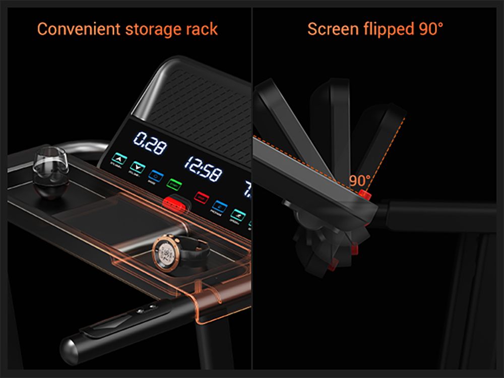 ROBORE P8 Foldable Treadmill 14KM/H, 12 Built-in Programs, with Heart Rate Sensor, Dual Cushion System, 136kg Weight Capacity