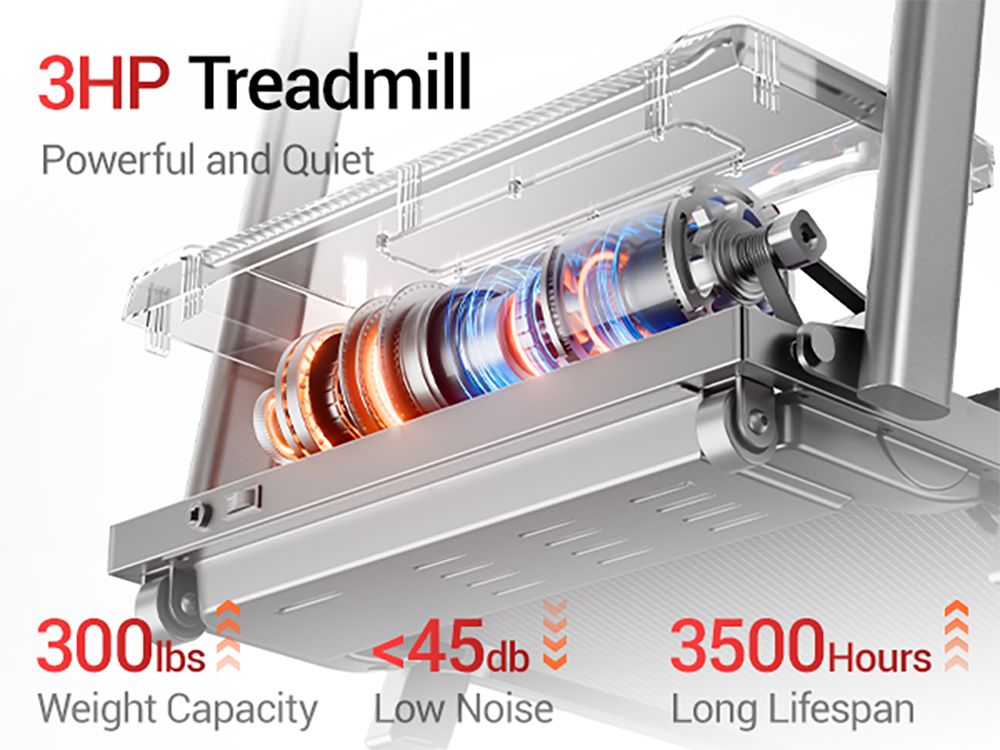 ROBORE SF10 Treadmill with 12% Incline, Electric Treadmill 12KM/H, Foldable Treadmill for home with 3.0 HP Motor and LED Display, Maximum Load 136KG