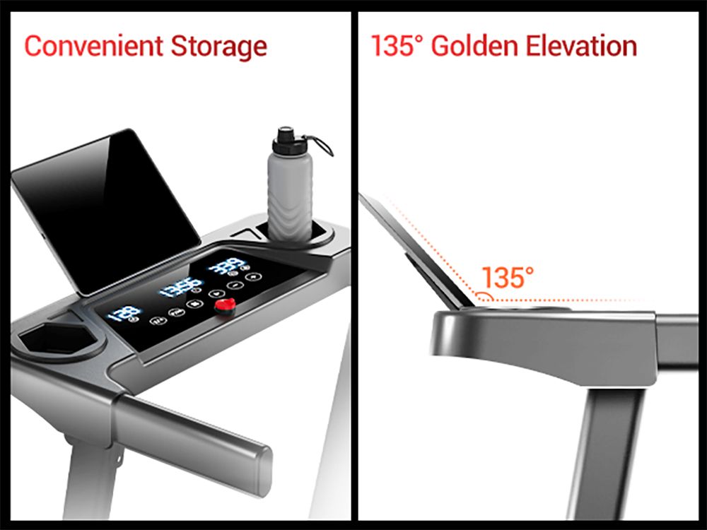 ROBORE SF10 Treadmill with 12% Incline, Electric Treadmill 12KM/H, Foldable Treadmill for home with 3.0 HP Motor and LED Display, Maximum Load 136KG