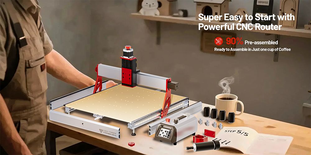 TWO TREES TTC450 Ultra CNC Router Machine, 460x460x100mm Working Area