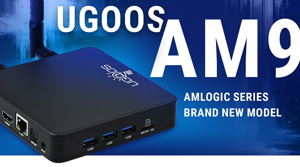 UGOOS AM9 Android 14 TV Box, Amlogic S905X5, 4GB RAM 64GB ROM, 2.4G/5G WiFi, Bluetooth 5.2, 4K HDR - US Plug