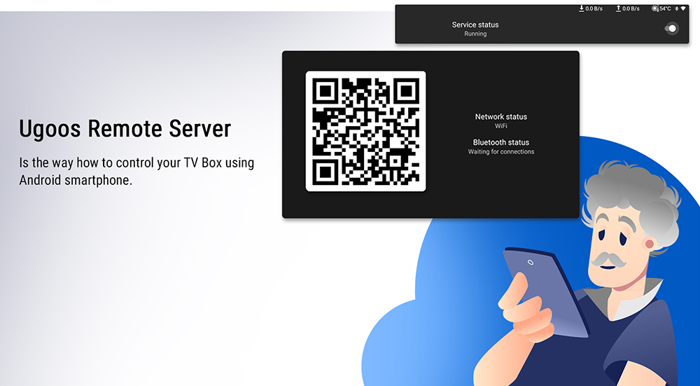 UGOOS AM9 Android 14 TV Box, Amlogic S905X5, 4GB RAM 64GB ROM, 2.4G/5G WiFi, Bluetooth 5.2, 4K HDR - US Plug