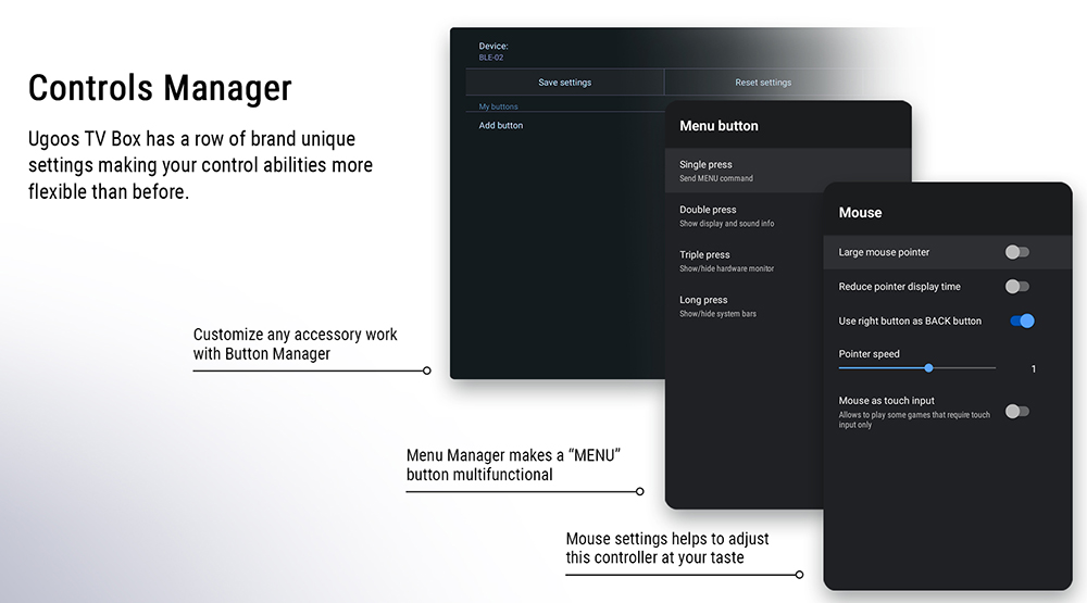 UGOOS AM9 Android 14 TV Box, Amlogic S905X5, 4GB RAM 64GB ROM, 2.4G/5G WiFi, Bluetooth 5.2, 4K HDR - US Plug