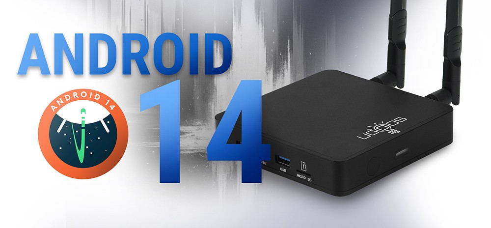 UGOOS AM9 Android 14 TV Box, Amlogic S905X5, 4GB RAM 64GB ROM, 2.4G/5G WiFi, Bluetooth 5.2, 4K HDR - US Plug