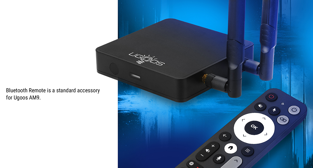 UGOOS AM9 Android 14 TV Box, Amlogic S905X5, 4GB RAM 64GB ROM, 2.4G/5G WiFi, Bluetooth 5.2, 4K HDR - US Plug
