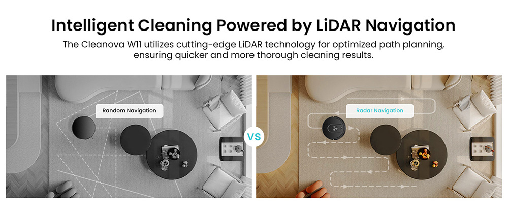 Vactidy Cleanova W11 Robot Vacuum Cleaner, Auto-Empty Station, LDS Laser Navigation, 5000Pa Powerful Suction, 2-in-1 Vacuum & Mop, Smart App & Voice Control