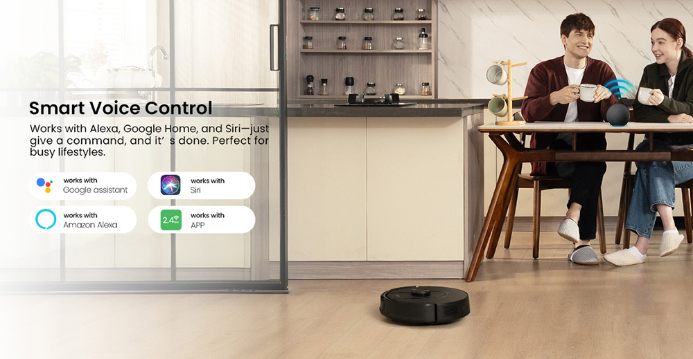 Vactidy Cleanova W11 Robot Vacuum Cleaner, Auto-Empty Station, LDS Laser Navigation, 5000Pa Powerful Suction, 2-in-1 Vacuum & Mop, Smart App & Voice Control