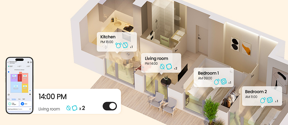 Vactidy Cleanova W11 Robot Vacuum Cleaner, Auto-Empty Station, LDS Laser Navigation, 5000Pa Powerful Suction, 2-in-1 Vacuum & Mop, Smart App & Voice Control