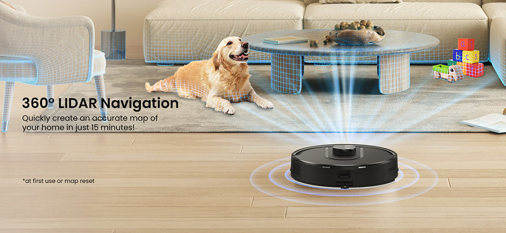 Vactidy Cleanova W11 Robot Vacuum Cleaner, Auto-Empty Station, LDS Laser Navigation, 5000Pa Powerful Suction, 2-in-1 Vacuum & Mop, Smart App & Voice Control