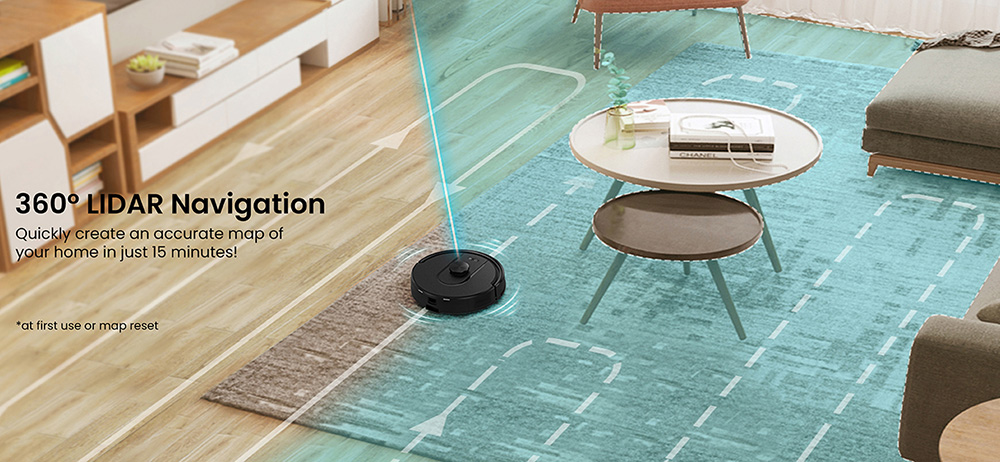 Vactidy Cleanova W11 Robot Vacuum Cleaner, Auto-Empty Station, LDS Laser Navigation, 5000Pa Powerful Suction, 2-in-1 Vacuum & Mop, Smart App & Voice Control