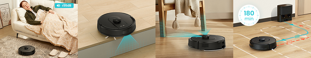 Vactidy Cleanova W11 Robot Vacuum Cleaner, Auto-Empty Station, LDS Laser Navigation, 5000Pa Powerful Suction, 2-in-1 Vacuum & Mop, Smart App & Voice Control