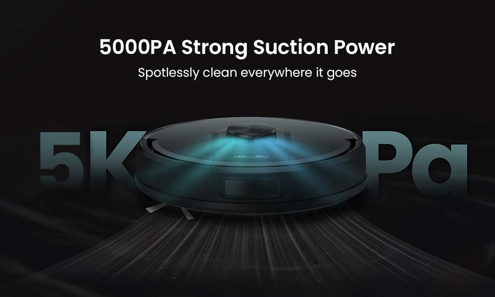 Vactidy Cleanova W11 Robot Vacuum Cleaner, Auto-Empty Station, LDS Laser Navigation, 5000Pa Powerful Suction, 2-in-1 Vacuum & Mop, Smart App & Voice Control