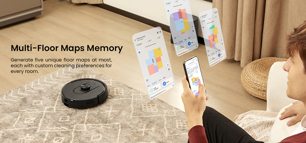 Vactidy Cleanova W11 Robot Vacuum Cleaner, Auto-Empty Station, LDS Laser Navigation, 5000Pa Powerful Suction, 2-in-1 Vacuum & Mop, Smart App & Voice Control