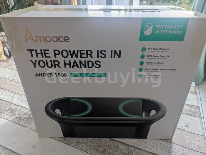 Ampace Andes 1500 hordozható erőmű 1462Wh + 1x SP200 200W összecsukható napelem