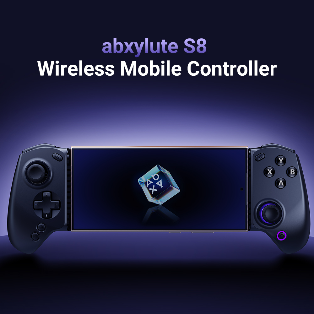abxylute S8 Wireless Mobile Game Controller, Compatible with iPhone 17 Series, Android, Tablets, Switch 1/2, Extending up to 216mm, Hall Effect Joysticks, Hall Effect Linear Triggers, Customizable Back Buttons