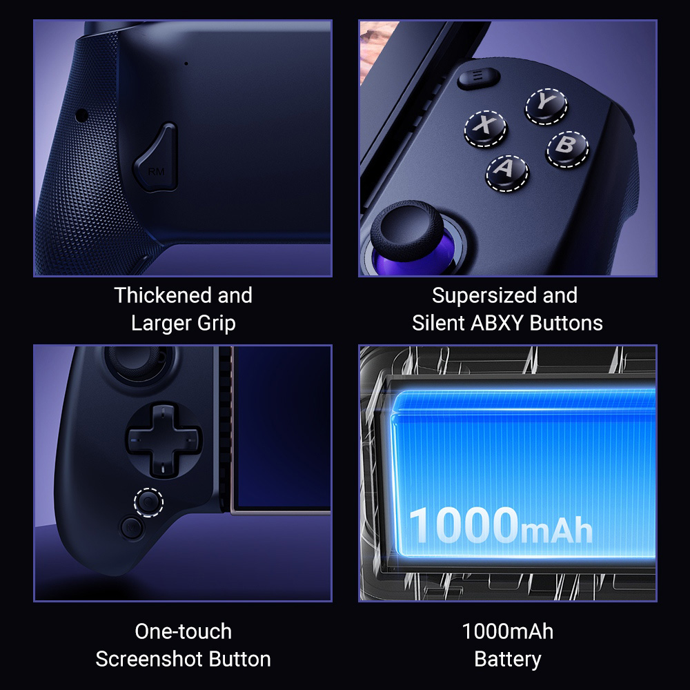 abxylute S8 Wireless Mobile Game Controller, Compatible with iPhone 17 Series, Android, Tablets, Switch 1/2, Extending up to 216mm, Hall Effect Joysticks, Hall Effect Linear Triggers, Customizable Back Buttons